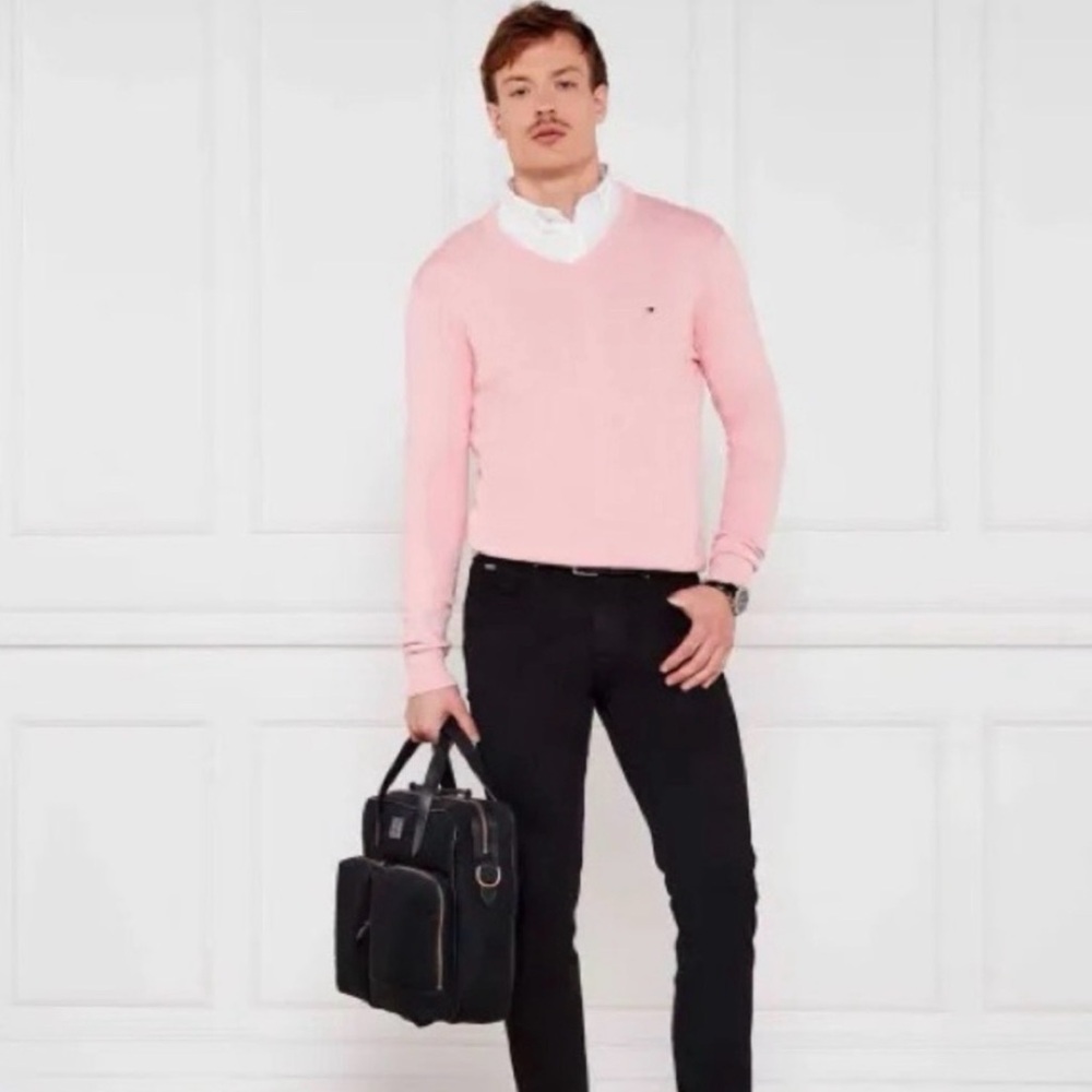 Tommy Hilfiger Light Pink V-Neck Sweater